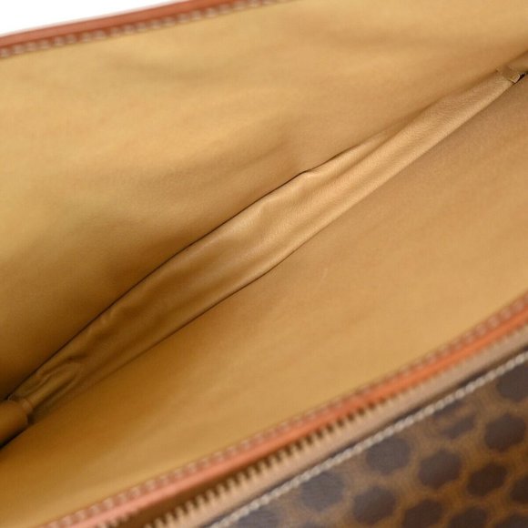 CELINE Logo Macadam Pattern Briefcase Hand Bag PVC Leather Brown Italy - Picture 12 of 16